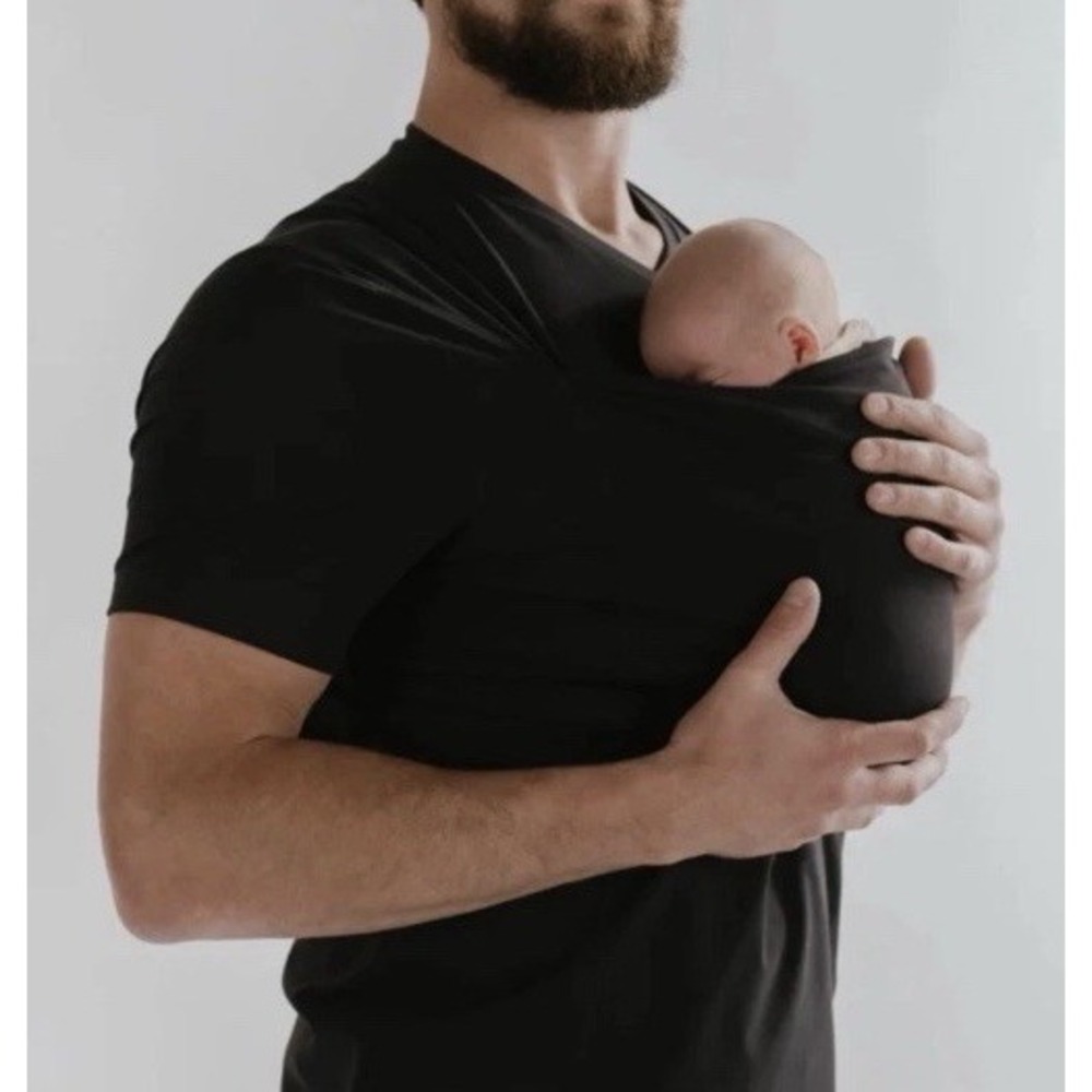 NEW NWT Lalabu Dad Shirt Men's XL Black Short Sleeve Babywear Carrier Comfort
